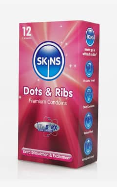 Condoms Skins Condoms Dots And Ribs 12-pack