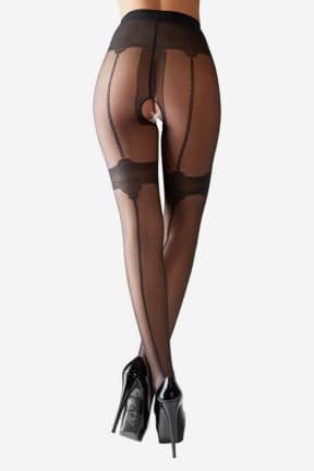 Lingerie Cottelli Crotchless Tights Ribbon S