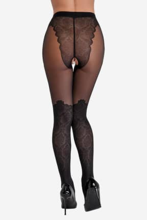 Lingerie Cottelli Crotchless Tights Lace S