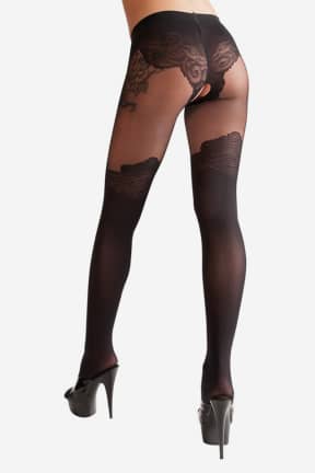 All Cottelli Crotchless Tights Lace Pantie S