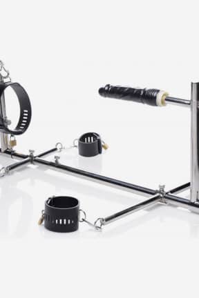  Sex machine Imprisoned Metal Stockade With Dildo