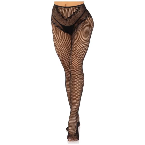 Crotchless Backseam Tights Black
