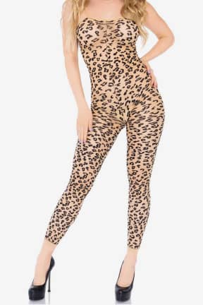 Lingerie Bodystocking Footless Leopard - Sexy Bodystockings