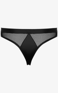 Lingerie Svenjoyment Thong For Men Black - Briefs with fishnet details and buttons at the front