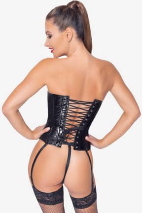 All Black Level - Vinyl Corset - Black