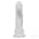 RealCock - LED Vibrating Straight Cock With Balls - Transparent - 20cm