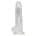 RealCock - LED Vibrating Straight Cock With Balls - Transparent - 20cm