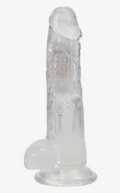 Dildos RealCock - LED Vibrating Straight Cock With Balls - Transparent - 20cm