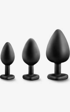 Anal Sex Toys Blush - Bling Plugs Training Kit White Gems - Black