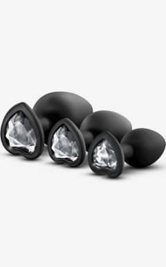 Anal Sex Toys Blush - Bling Plugs Training Kit White Gems - Black