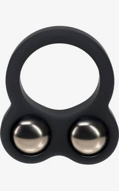 All Levelz - Liquid Silicone Double Weighted Ball Cockring - Black