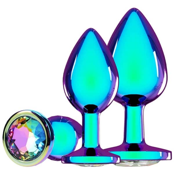 Ouch! - Venice Collection Metal Anal Plug Set - Iridescent