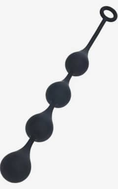 All Levelz - Waterdrop Silicone Anal Balls - Black - L - 40 mm