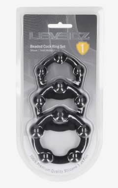 All Levelz - Beaded Silicone Cockring Set Of 3 - Black - S/M/L