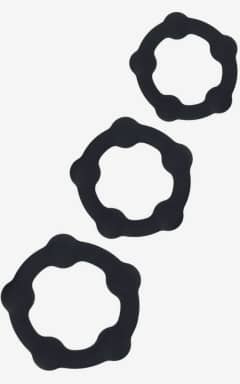 All Levelz - Beaded Silicone Cockring Set Of 3 - Black - S/M/L
