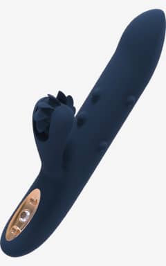 All Dreamtoys - Goddess Collection - Athena Rabbit Vibrator With Moving Beads And Spinning Wheel - Blue