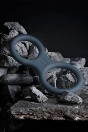 All Boners - Silicone Cock Ring And Ball Stretcher - Grey