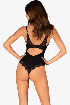 Lingerie Obsessive - Body Bellastia - Black - Lush floral lace, underwired lift, and a silver kiss of detail that stuns. Silky stretch hugs every curve for breathable, all-night confidence.