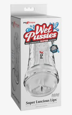 All PDX Extreme - Super Luscious Lips Self-Lubricating Stroker - Clear - Just add water and this Pocket Pussy turns slick in seconds, ready for naughty, lifelike strokes.  
Soft Fanta Flesh® textures in a discreet case feel deliciously real, then rinse clean fast.