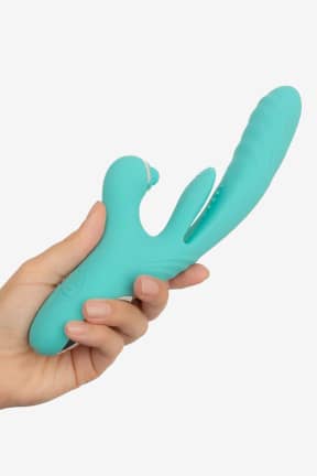 All Good Vibes Only - Lisa Thrusting Rabbit Vibrator with G-Spot Stimulator - Thrusting G-spot strokes plus teasing clitoral vibes for deliciously blended pleasure. Body-safe silicone, USB rechargeable, with multiple modes to match your mood.