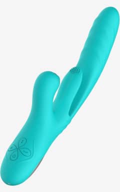 All Good Vibes Only - Lisa Thrusting Rabbit Vibrator with G-Spot Stimulator - Thrusting G-spot strokes plus teasing clitoral vibes for deliciously blended pleasure. Body-safe silicone, USB rechargeable, with multiple modes to match your mood.