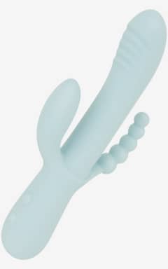 All Good Vibes Only - Triple Stimulation Vibe - Soft Silicone - Blue - Three motors, three sweet spots - deep G-spot, clit and teasing backdoor thrills in sync. Soft silicone, USB-C rechargeable and IPX7 waterproof for steamy play anywhere.