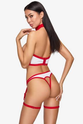 All Cottelli - Nurse Costume - L - Sheer, figure-hugging stretch with a bold cut-out neckline for instant nurse fantasy heat. Adjustable, removable garter straps let you clip on stockings and set the mood your way.