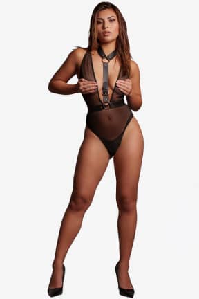 Lingerie Le Désir - Kristen - Harness Body - One Size - Black - Slip into sleek black straps that hug your curves for a bold, confidence-boosting look. Easy one-size styling for playful layering from night out to night in.