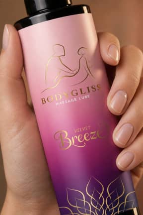 All BodyGliss - Velvet Breeze Massage Lube - 150 ml - Silky, long-lasting glide that stays smooth and never turns sticky.  
Two-in-one massage oil and lube—ready when things shift from relaxed to closer.