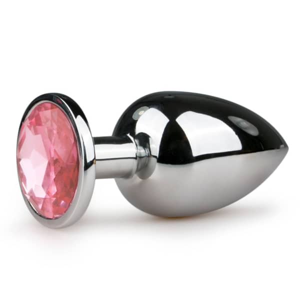 EasyToys Anal - Metal Butt Plug Silver/Pink - L