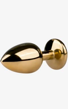 All EasyToys Anal - Metal Butt Plug No. 1 - Gold/Purple - Polished gold Buttplug delivers firm, cool-to-warm sensations, and cleans up in seconds. Secure flared base and tapered tip make insertion feel easy, steady, and sparkly.