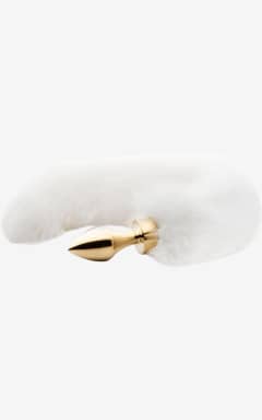 All EasyToys Fetish - Butt Plug – White Fox Tail - Beginner-friendly Buttplug in smooth gold aluminium—cool it, warm it, play your way. Fluffy faux-fox tail adds teasing flair, and it cleans up fast.