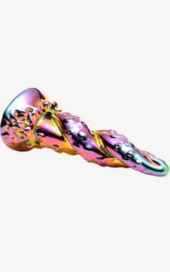 Dildos Creature Cocks - Enchanting Rainbow Glass Dildo - Yellow & Pink - Iridescent glass Dildo with spiraled tentacles delivers firm, textured thrills and a fantasy glow-up. Temperature-play ready, body-safe, nonporous, and dishwasher-safe for easy, confident care.