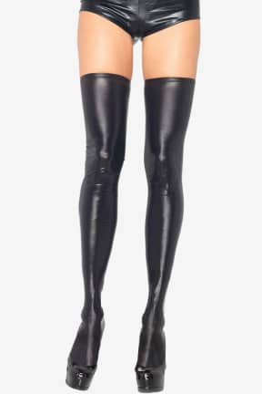 All Leg Avenue - Wet Look Thigh High - Sleek wet-look shine gives you that leather-luxe vibe for less, with a smooth, snug fit. Perfect for turning heads all night, just add a garter if you want extra stay-up confidence.
